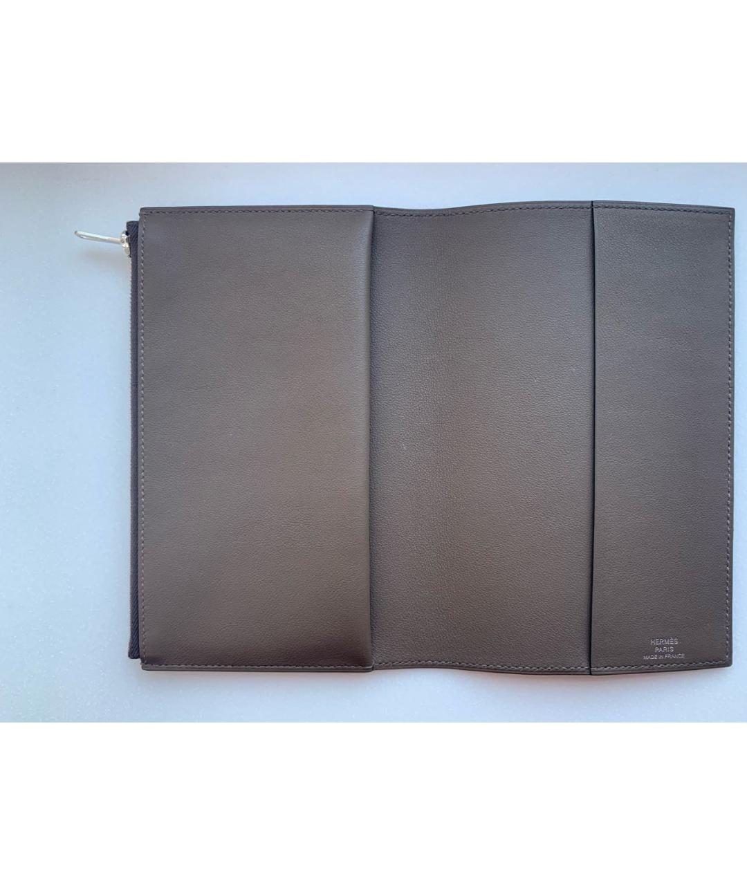 HERMES Коричневый кожаный кошелек, фото 4