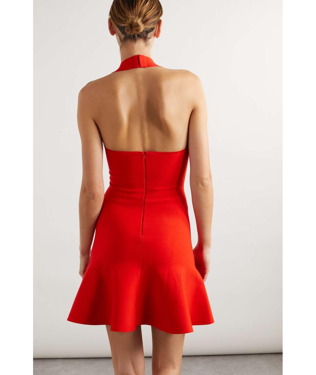 ALAIA Красное вискозное коктейльное платье, фото 6