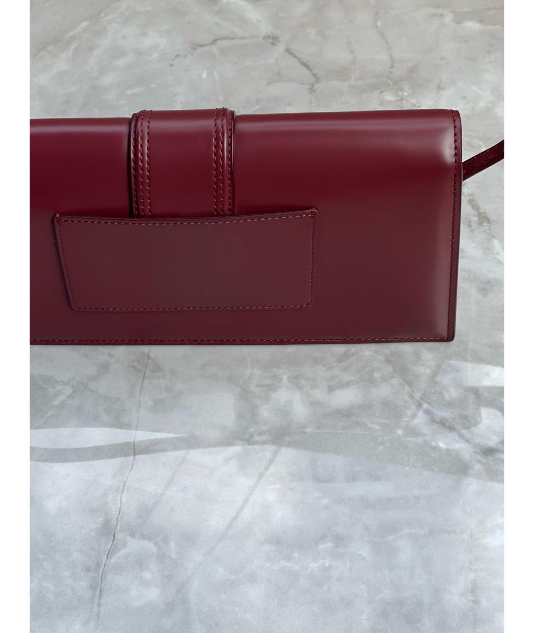 JACQUEMUS Бордовая кожаная сумка через плечо, фото 5