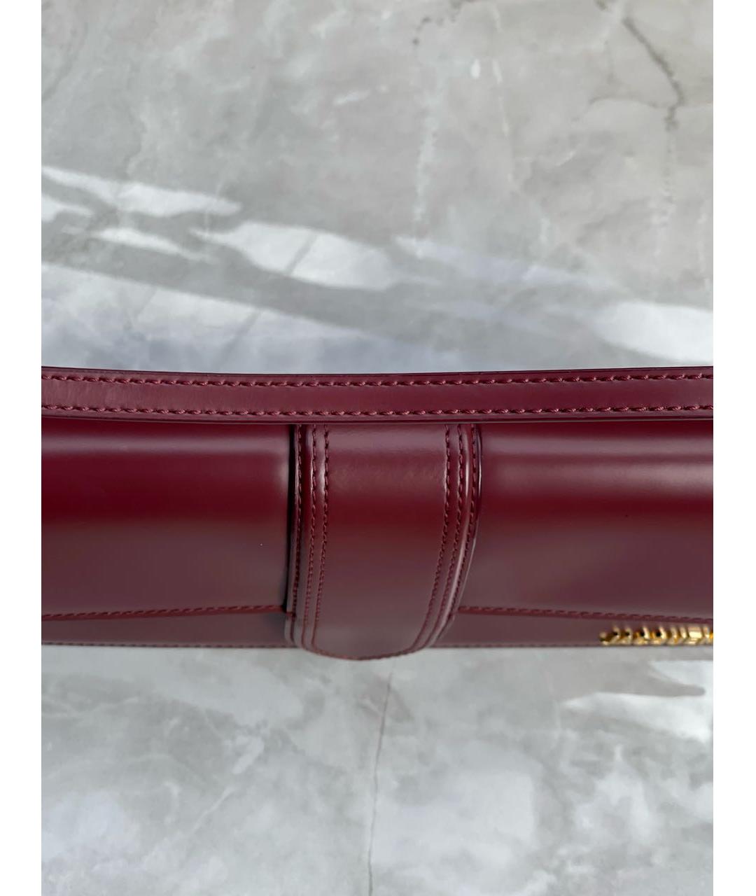 JACQUEMUS Бордовая кожаная сумка через плечо, фото 3