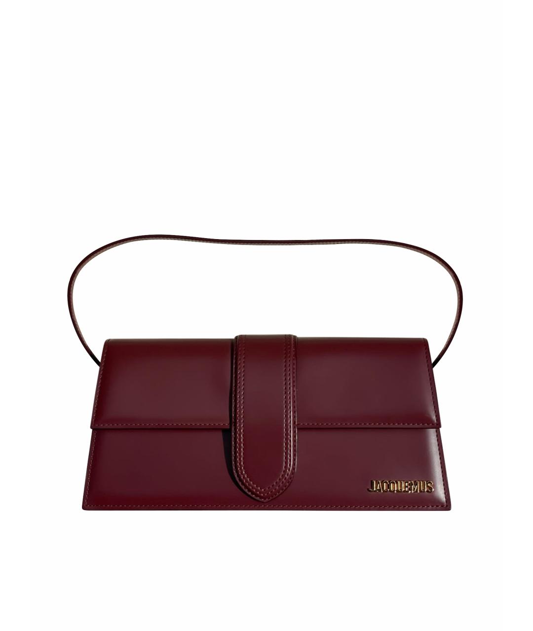 JACQUEMUS Бордовая кожаная сумка через плечо, фото 1