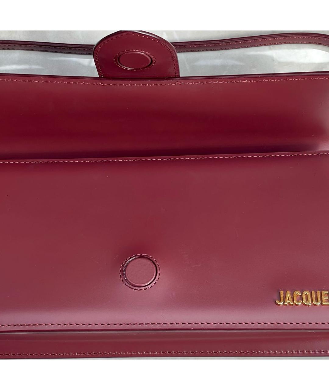 JACQUEMUS Бордовая кожаная сумка через плечо, фото 7