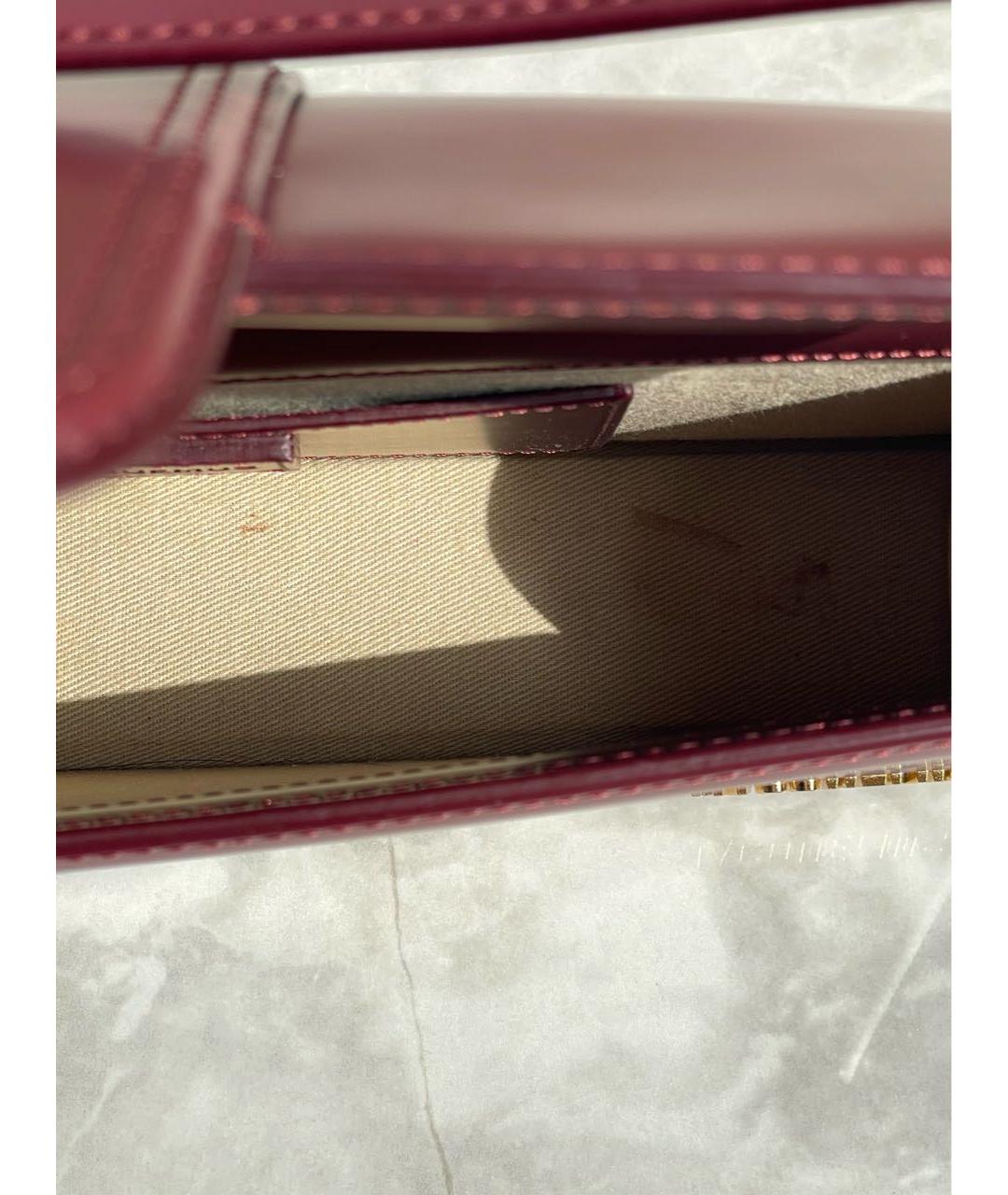 JACQUEMUS Бордовая кожаная сумка через плечо, фото 6