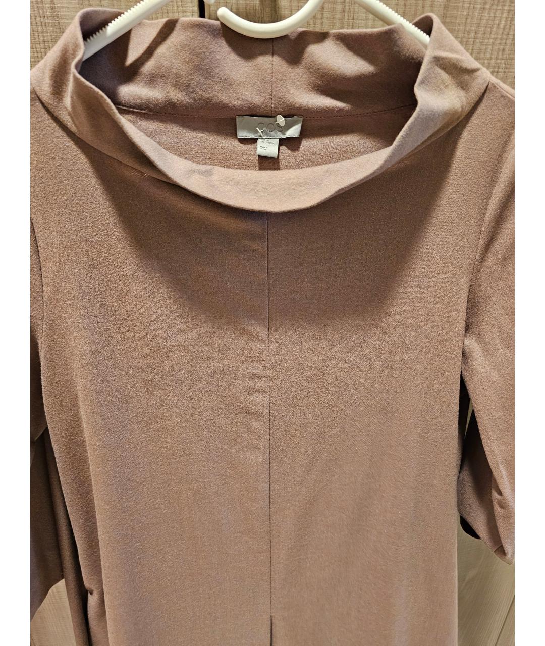 COS Бежевое шерстяное повседневное платье, фото 3