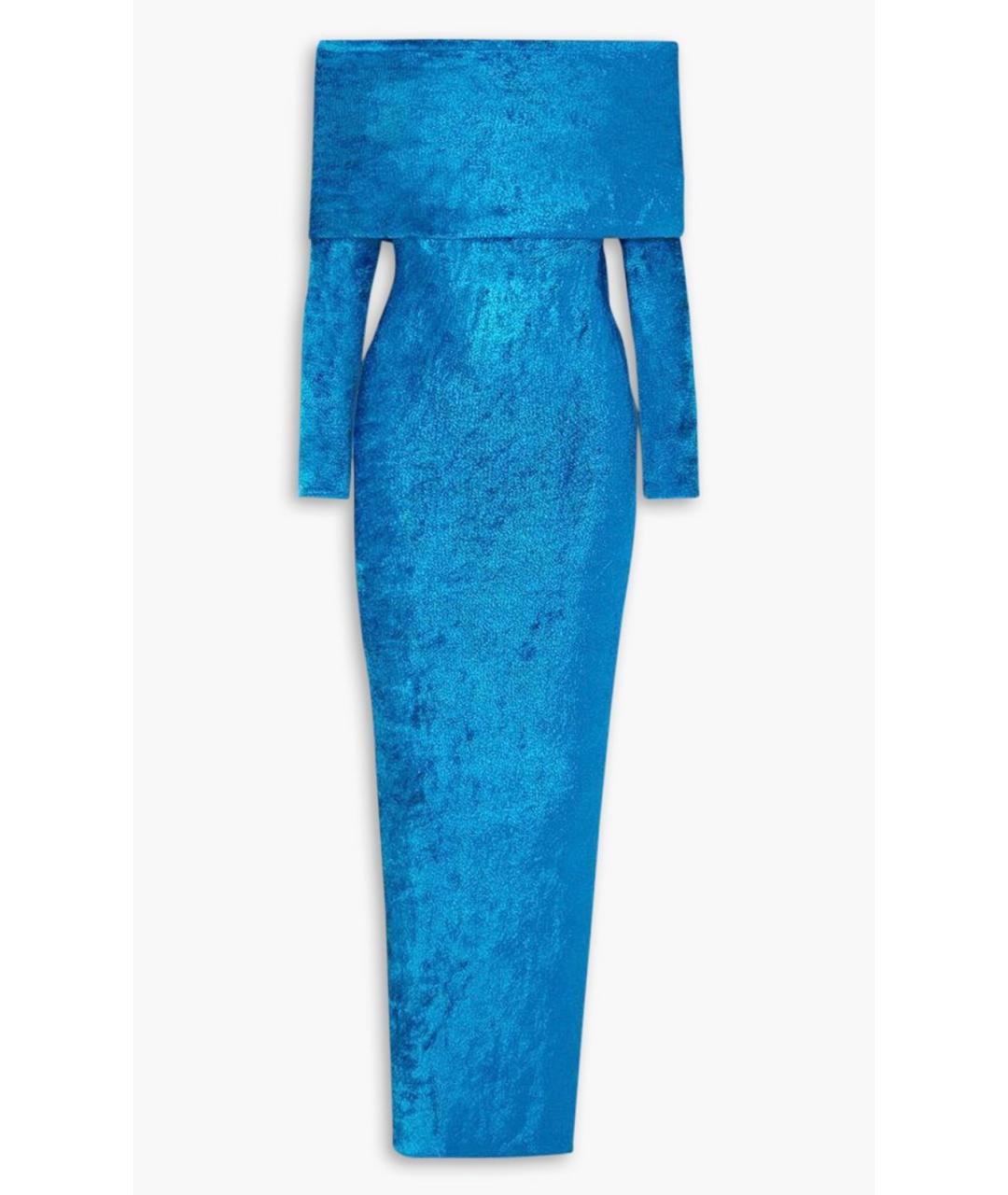 ALAIA Голубое вискозное коктейльное платье, фото 5