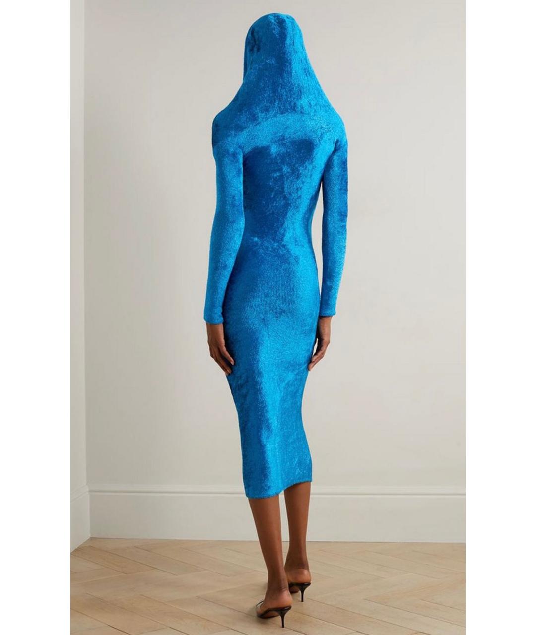 ALAIA Голубое вискозное коктейльное платье, фото 4