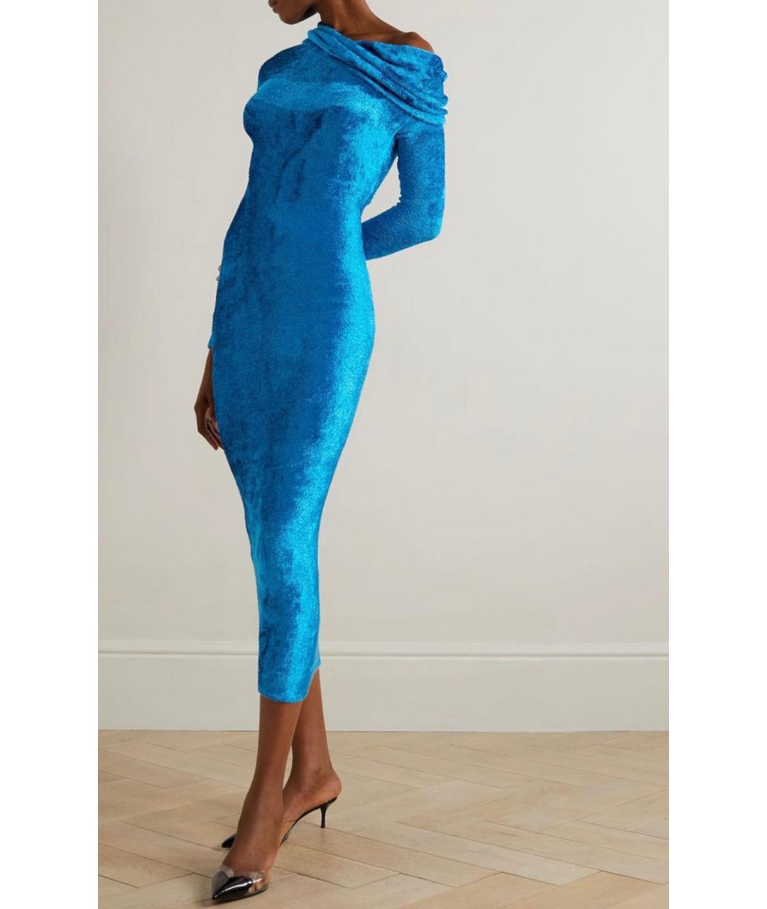 ALAIA Голубое вискозное коктейльное платье, фото 2