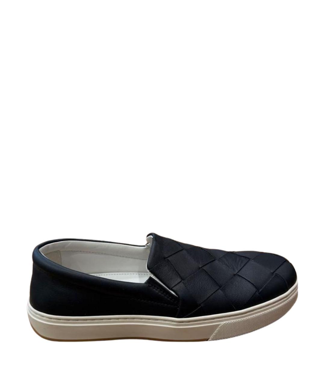 BOTTEGA VENETA Черные кожаные мокасины, фото 1