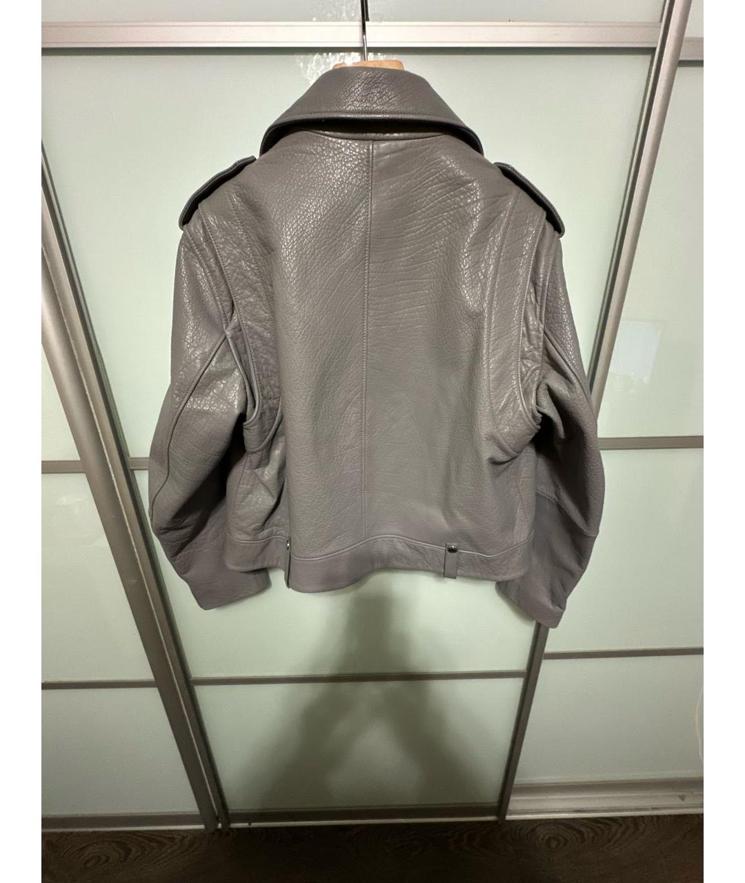 HUGO BOSS Серая кожаная куртка, фото 2