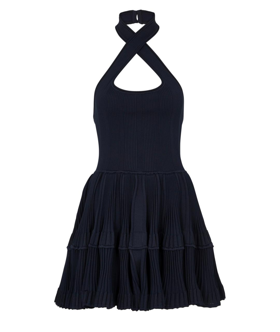 ALAIA Темно-синее полиэстеровое коктейльное платье, фото 8