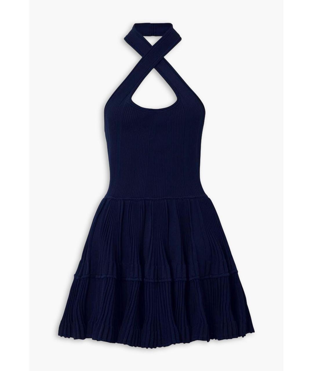 ALAIA Темно-синее полиэстеровое коктейльное платье, фото 9