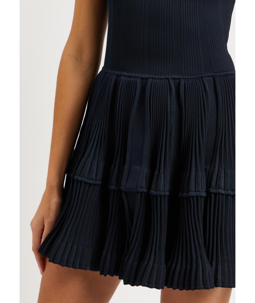 ALAIA Темно-синее полиэстеровое коктейльное платье, фото 5