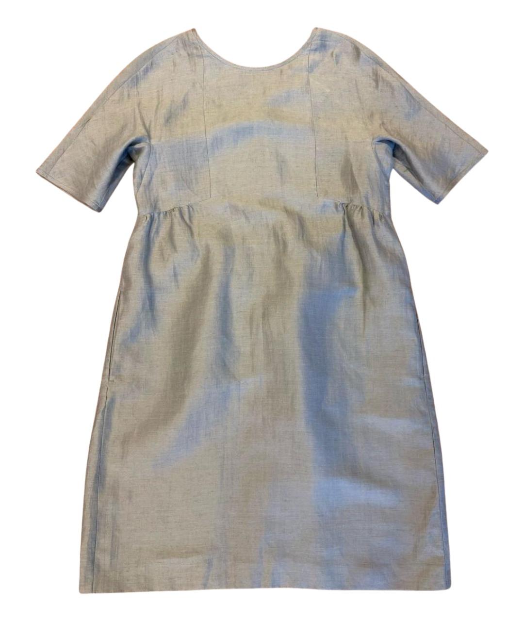 WEEKEND MAX MARA Зеленые льняное повседневное платье, фото 1