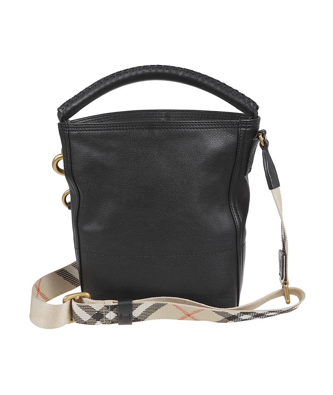 BURBERRY Черная кожаная сумка с короткими ручками, фото 2