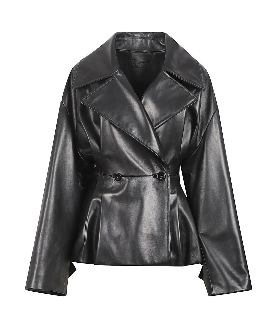 BALENCIAGA Черная кожаная куртка, фото 1