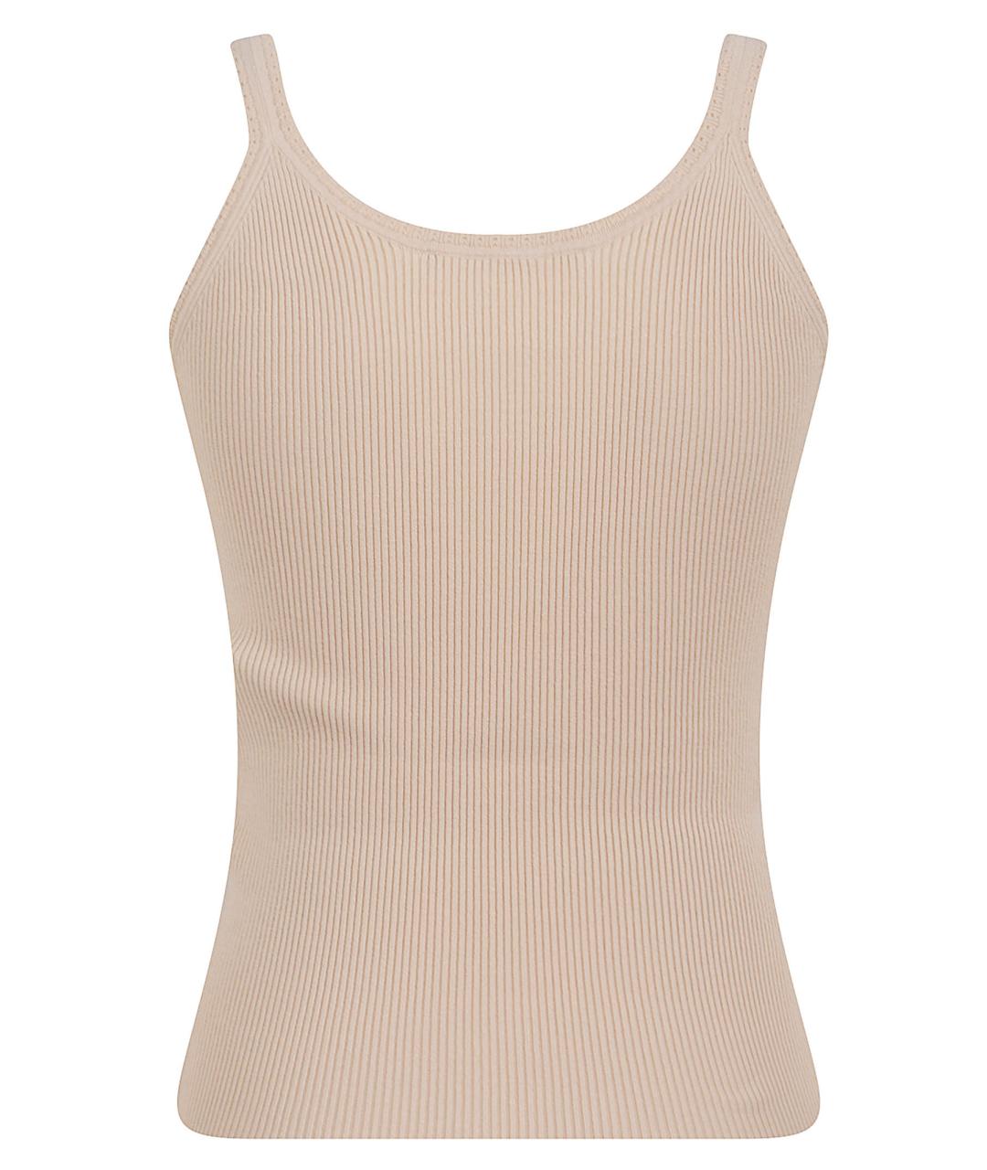 ERMANNO SCERVINO Бежевая вискозная майка, фото 3