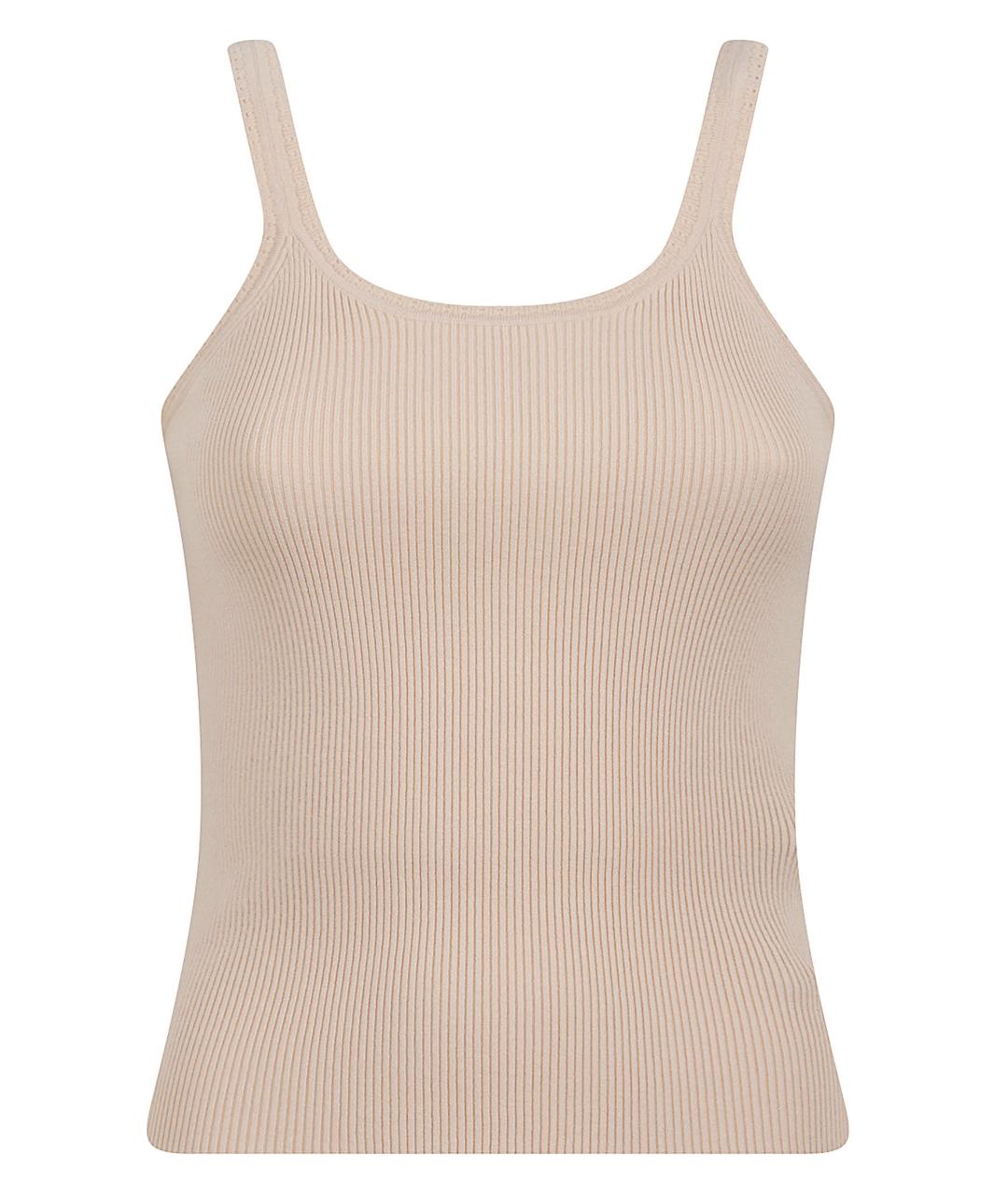 ERMANNO SCERVINO Бежевая вискозная майка, фото 1