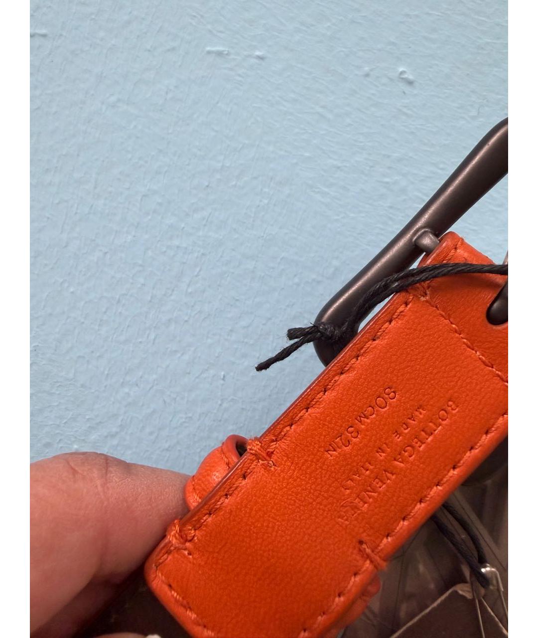 BOTTEGA VENETA Оранжевый кожаный ремень, фото 6