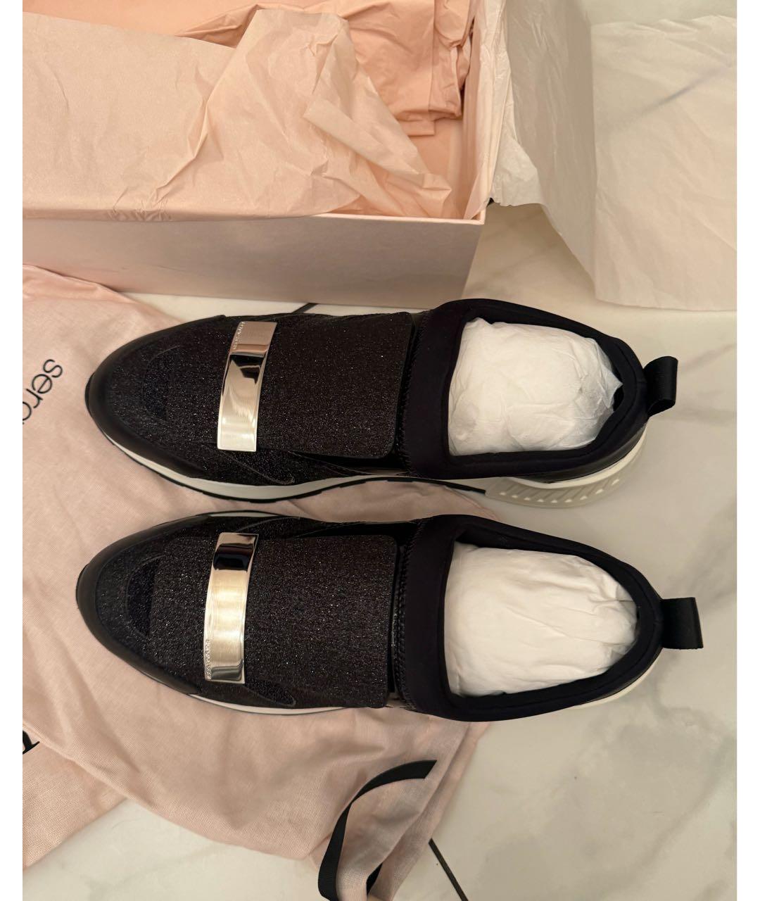 SERGIO ROSSI Черные кожаные кроссовки, фото 5