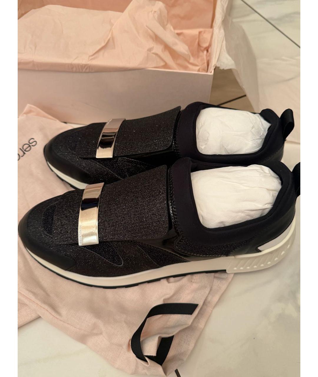 SERGIO ROSSI Черные кожаные кроссовки, фото 2