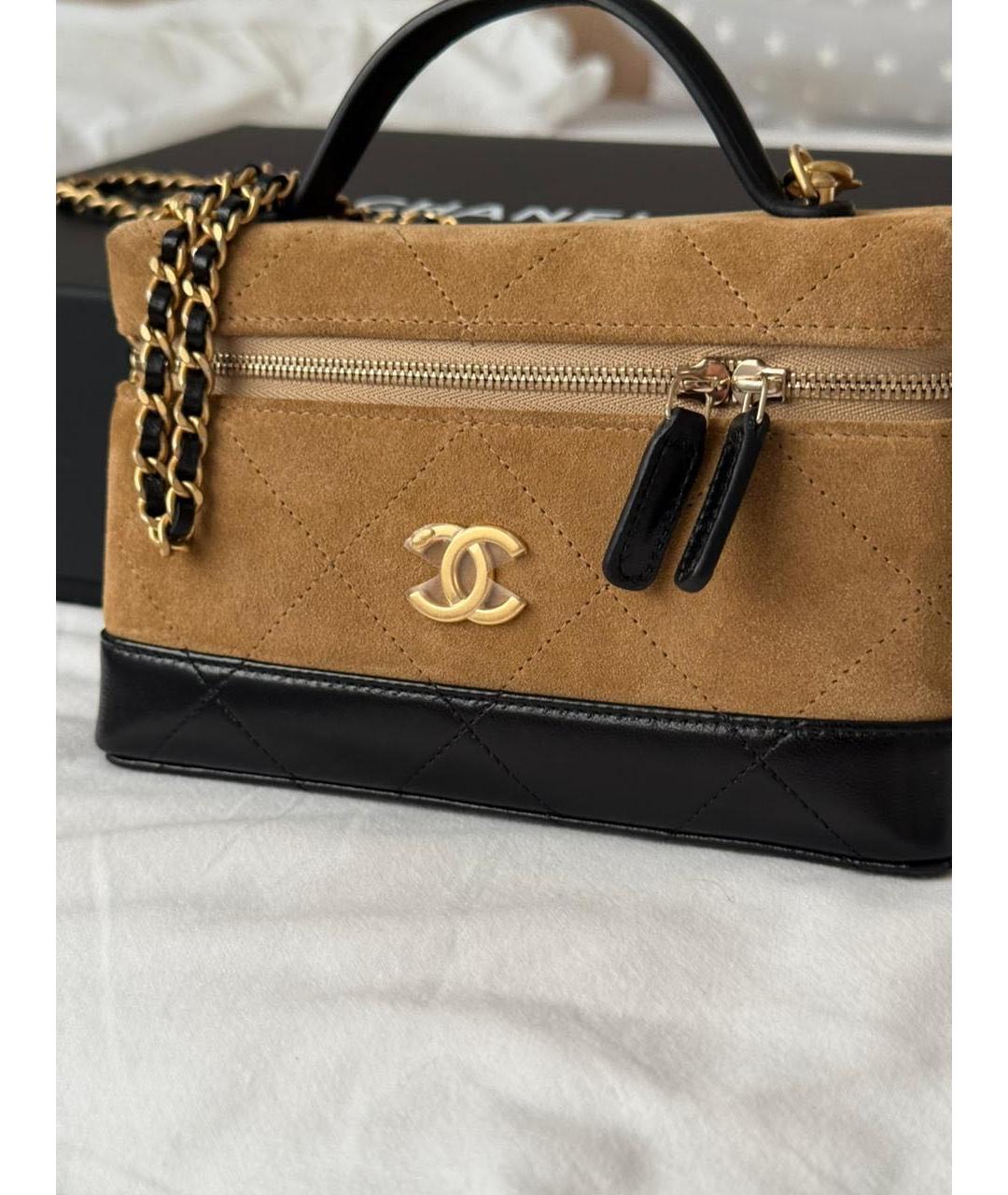 CHANEL Коричневая замшевая сумка через плечо, фото 4