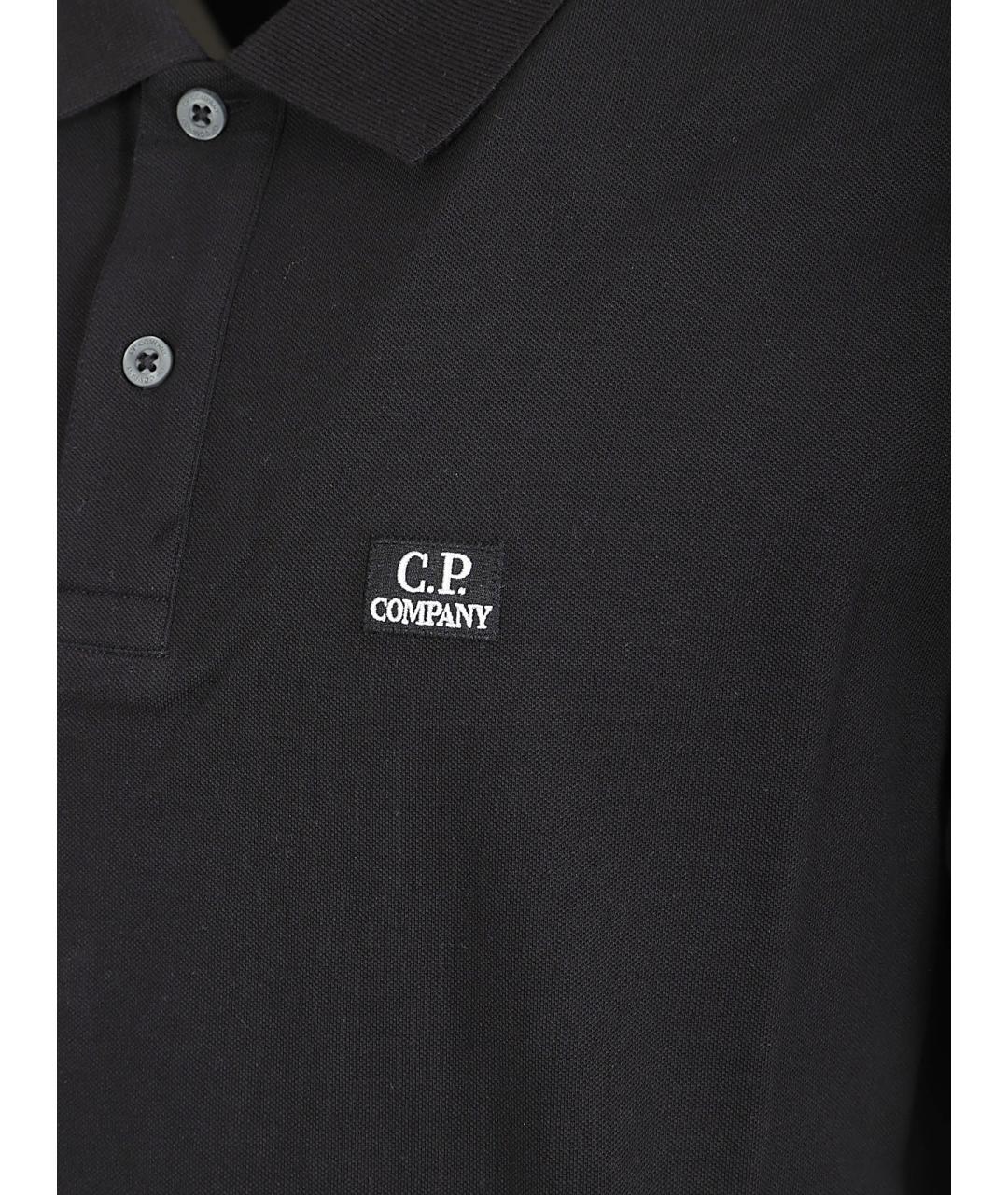 CP COMPANY Черное хлопковое поло с коротким рукавом, фото 2