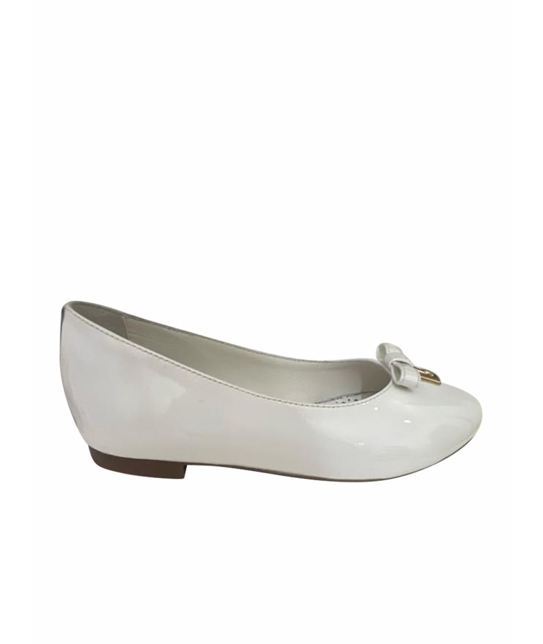 DOLCE&GABBANA Белые кожаные туфли, фото 1