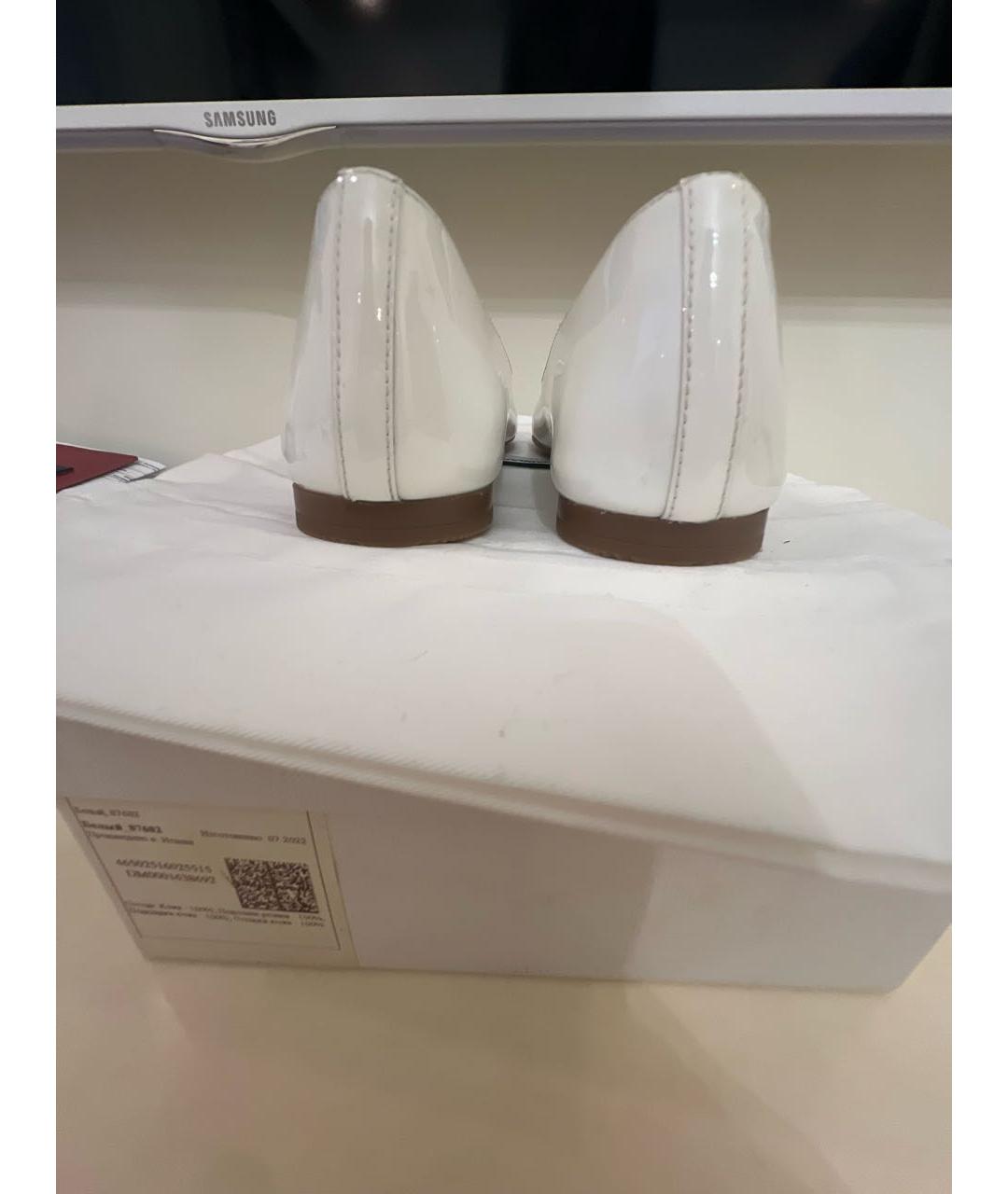 DOLCE&GABBANA Белые кожаные туфли, фото 4