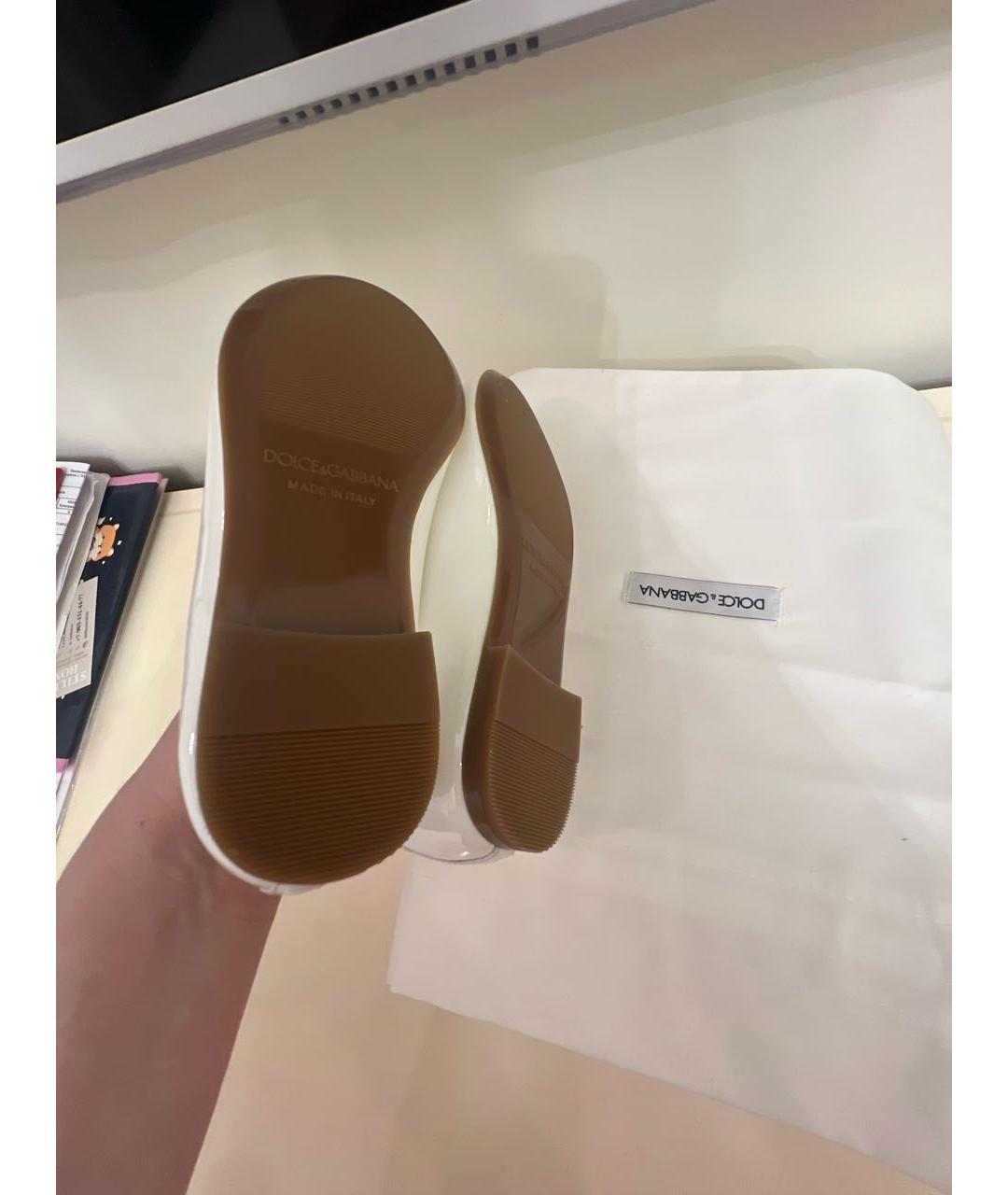 DOLCE&GABBANA Белые кожаные туфли, фото 5