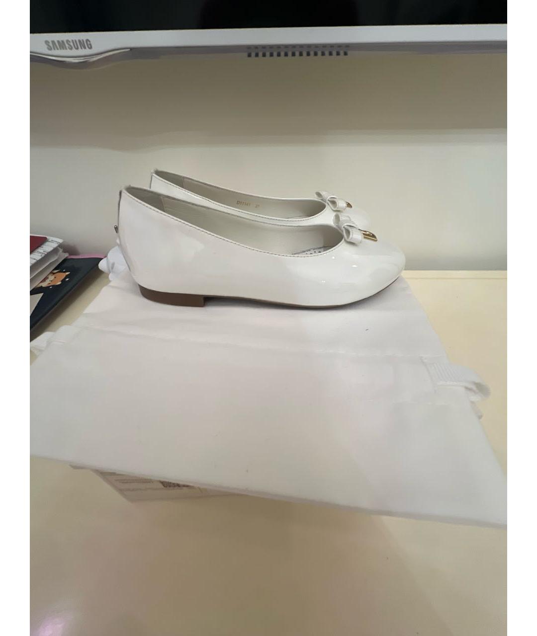DOLCE&GABBANA Белые кожаные туфли, фото 6