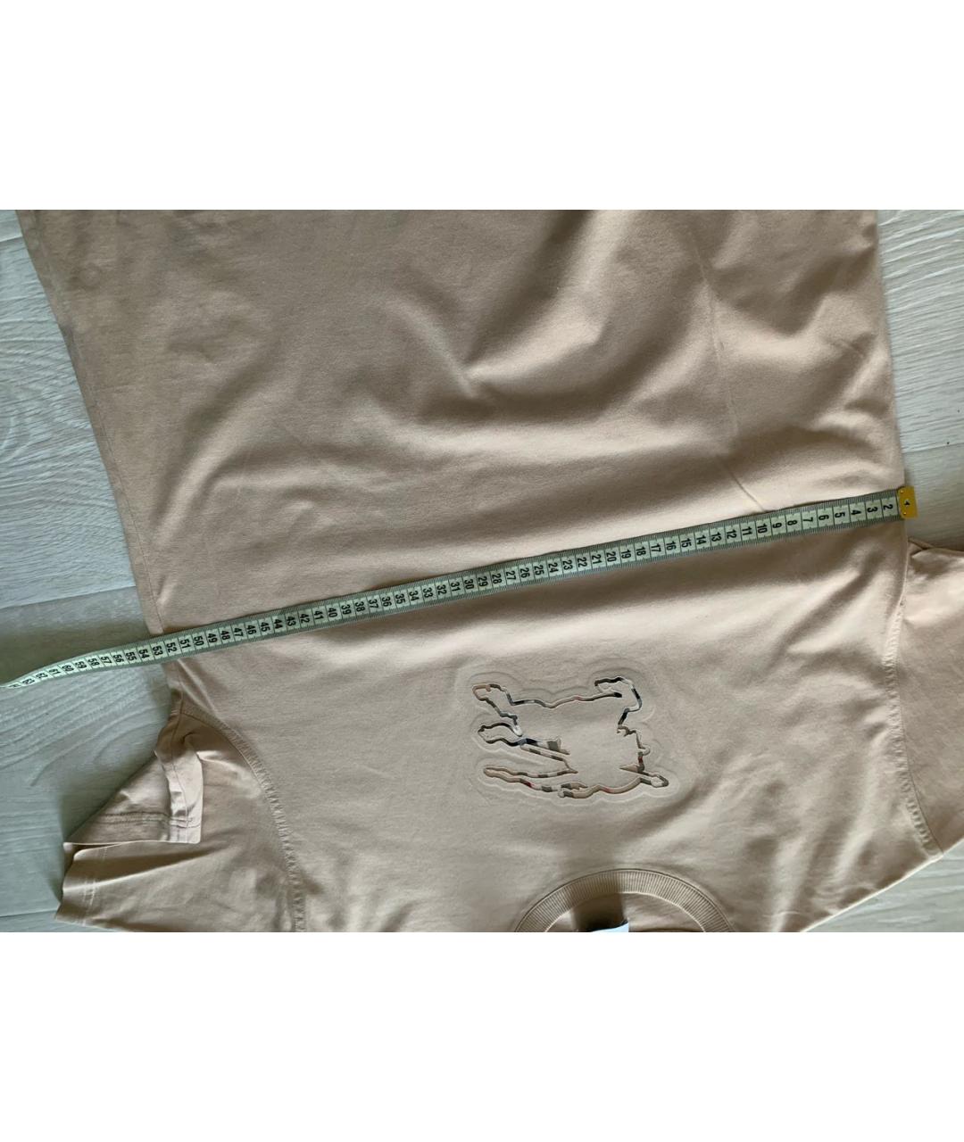 BURBERRY Бежевая хлопковая футболка, фото 6