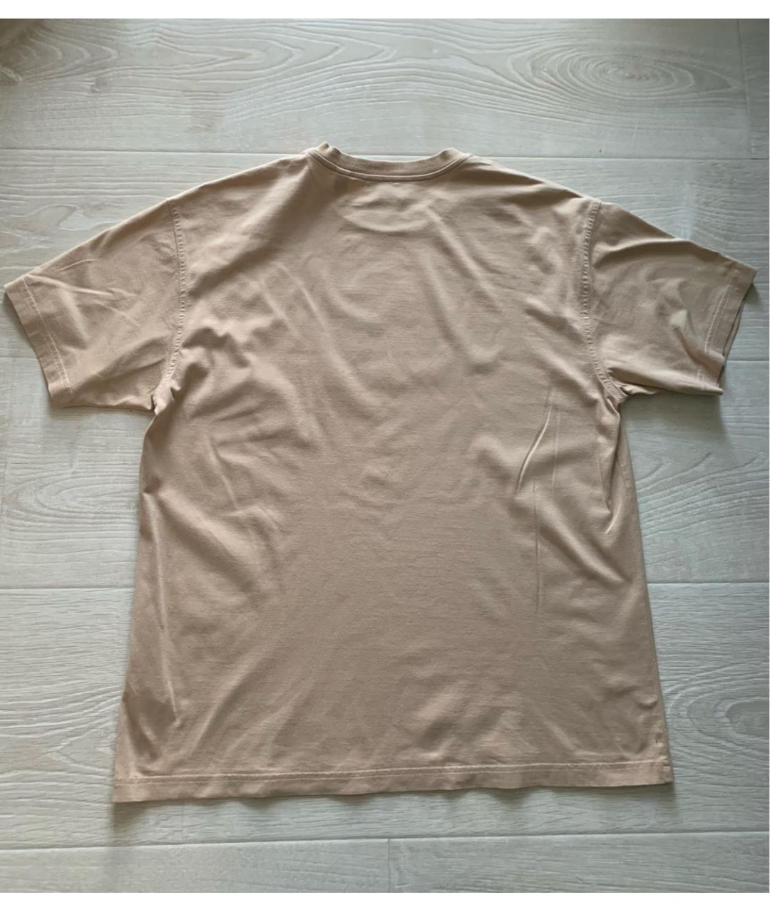 BURBERRY Бежевая хлопковая футболка, фото 2