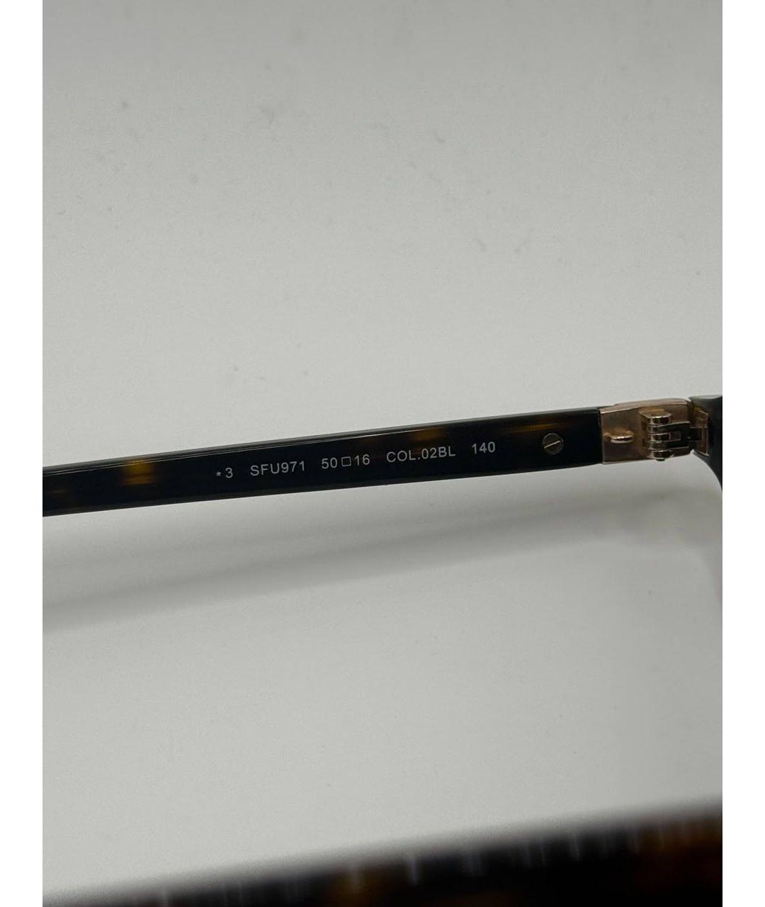 FURLA Коричневые пластиковые солнцезащитные очки, фото 6