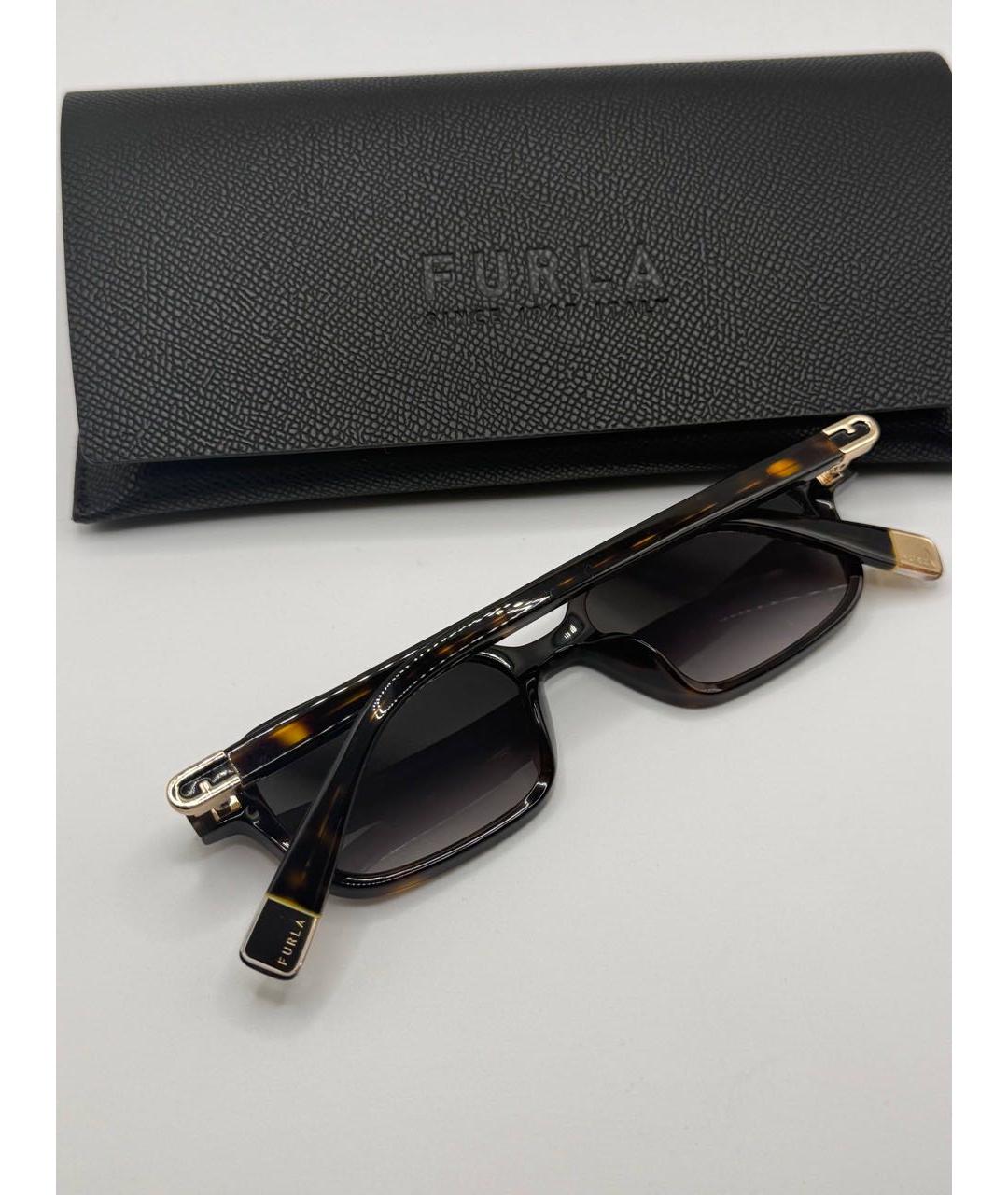 FURLA Коричневые пластиковые солнцезащитные очки, фото 3