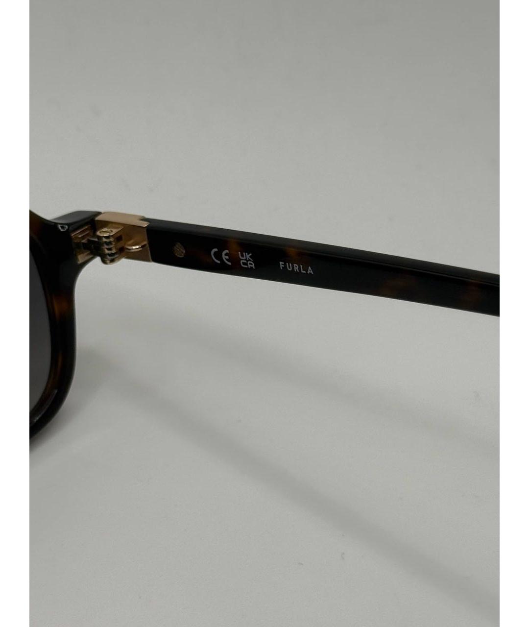 FURLA Коричневые пластиковые солнцезащитные очки, фото 5