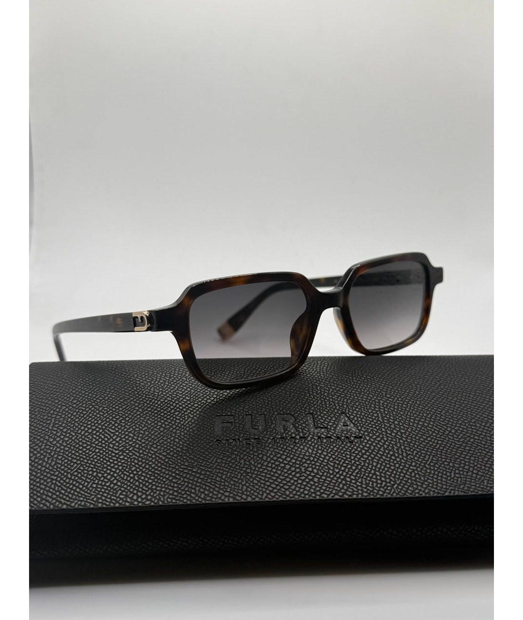 FURLA Коричневые пластиковые солнцезащитные очки, фото 4