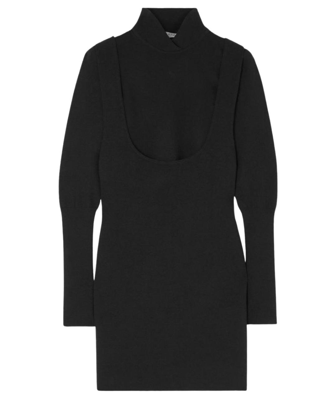 ALAIA Черное шерстяное повседневное платье, фото 1