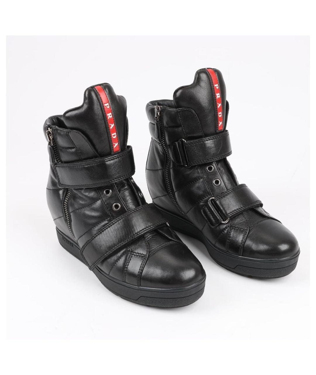 PRADA Черные кожаные ботильоны, фото 2