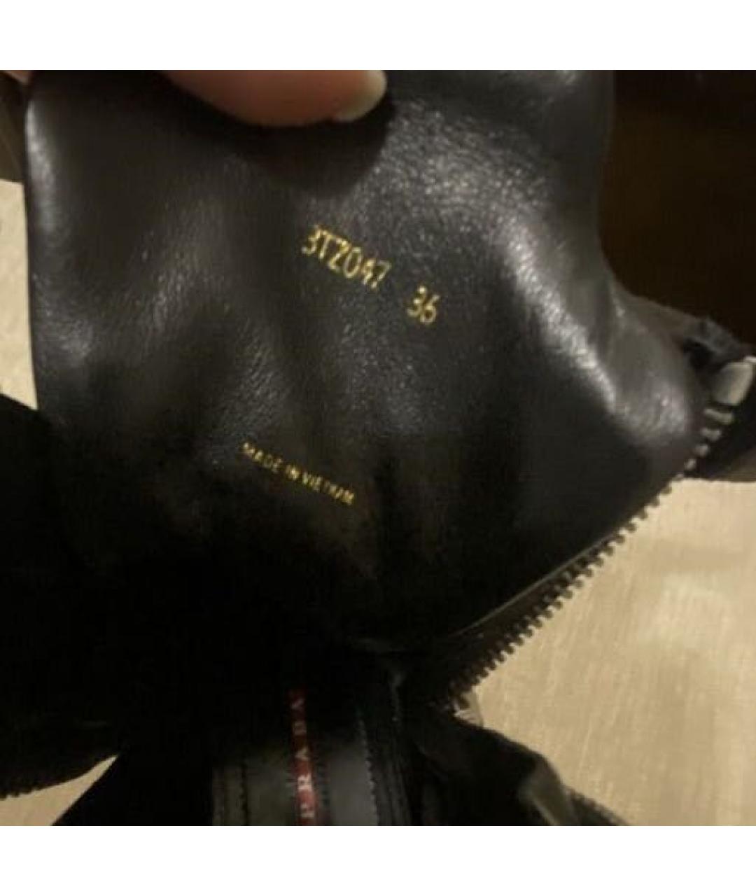 PRADA Черные кожаные ботильоны, фото 7