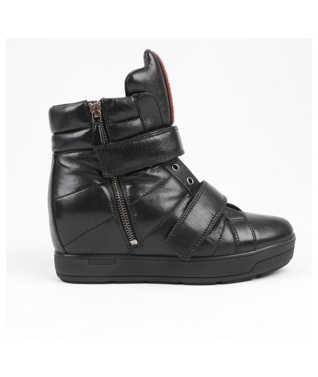 PRADA Черные кожаные ботильоны, фото 9