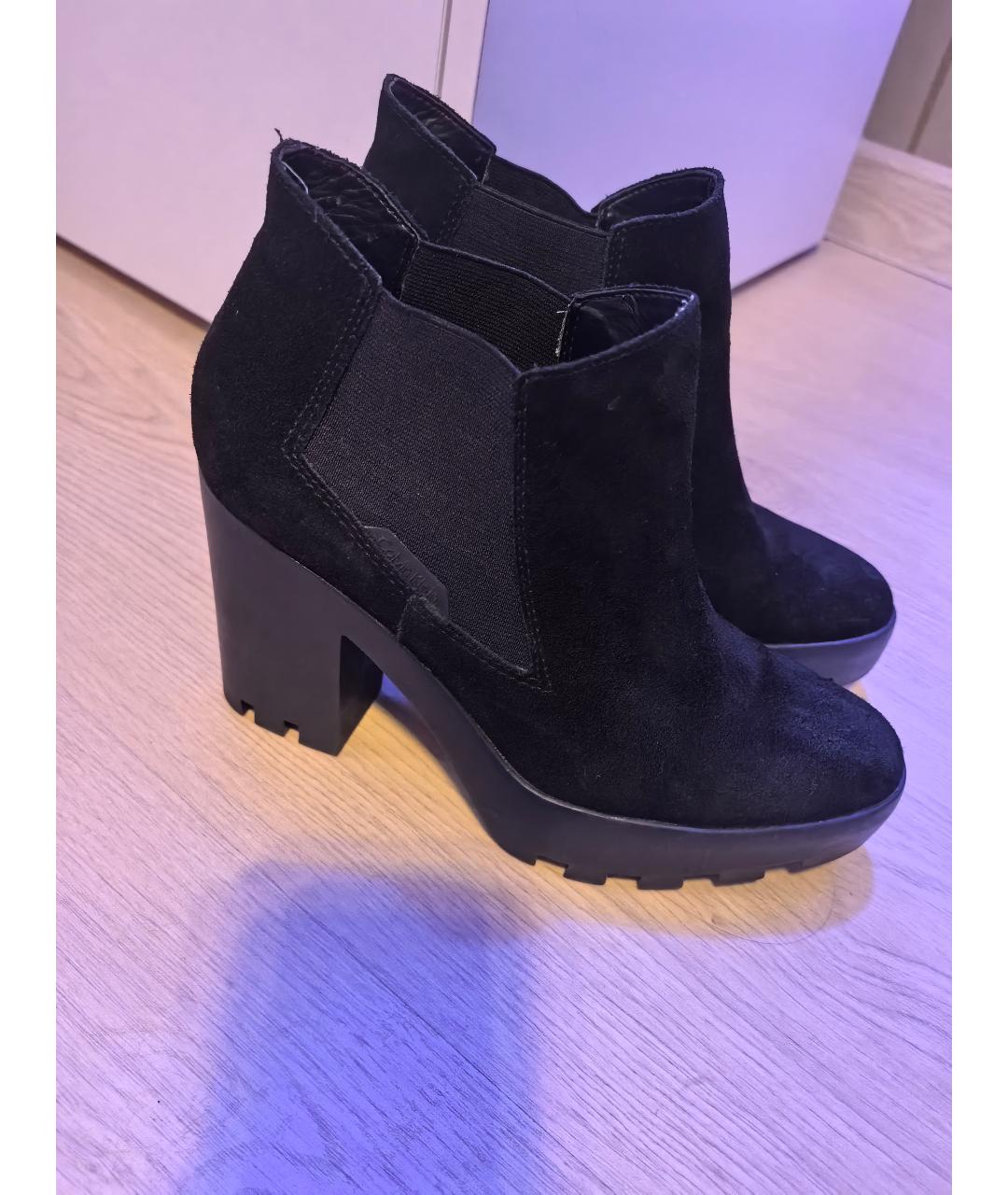 CALVIN KLEIN Черные замшевые ботильоны, фото 3