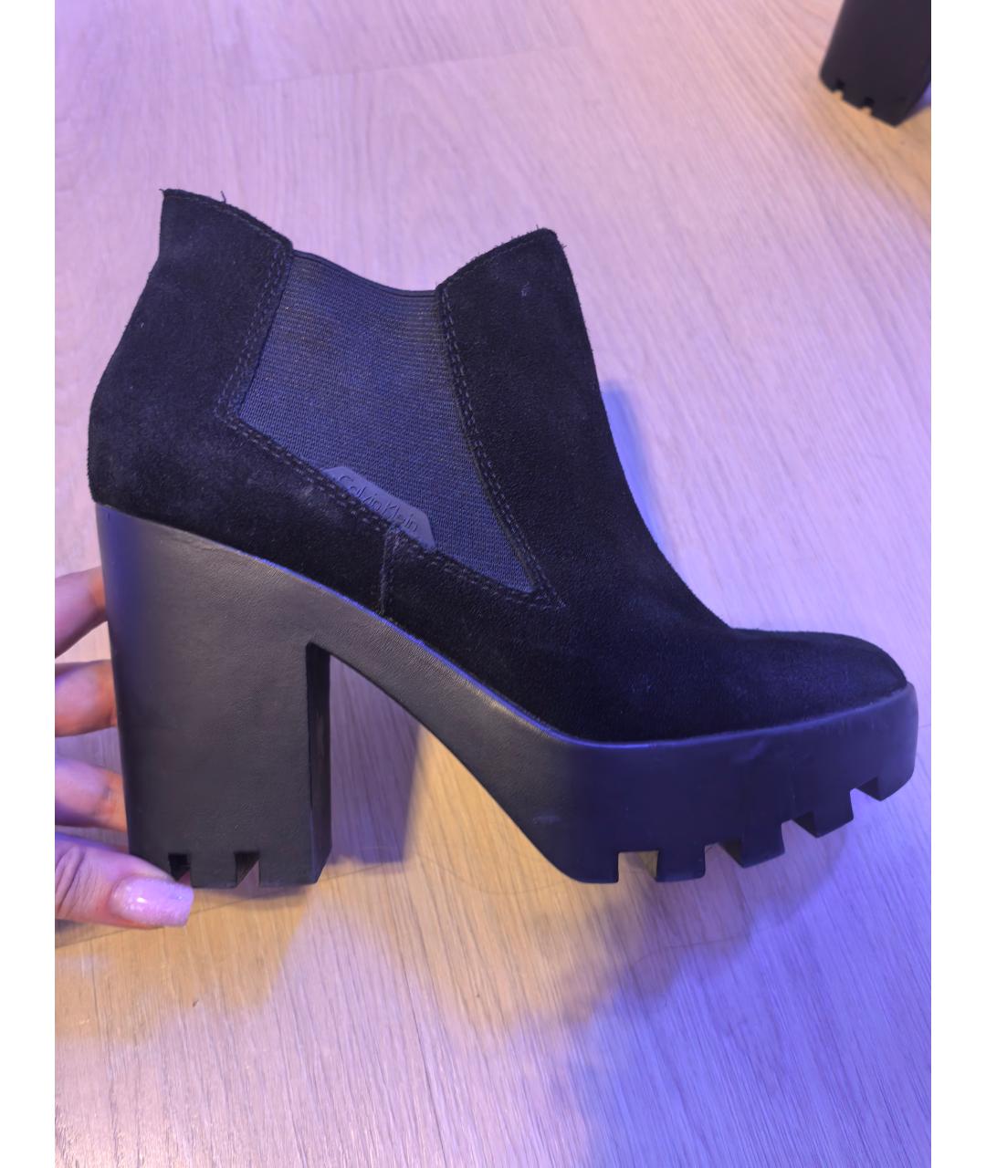 CALVIN KLEIN Черные замшевые ботильоны, фото 6