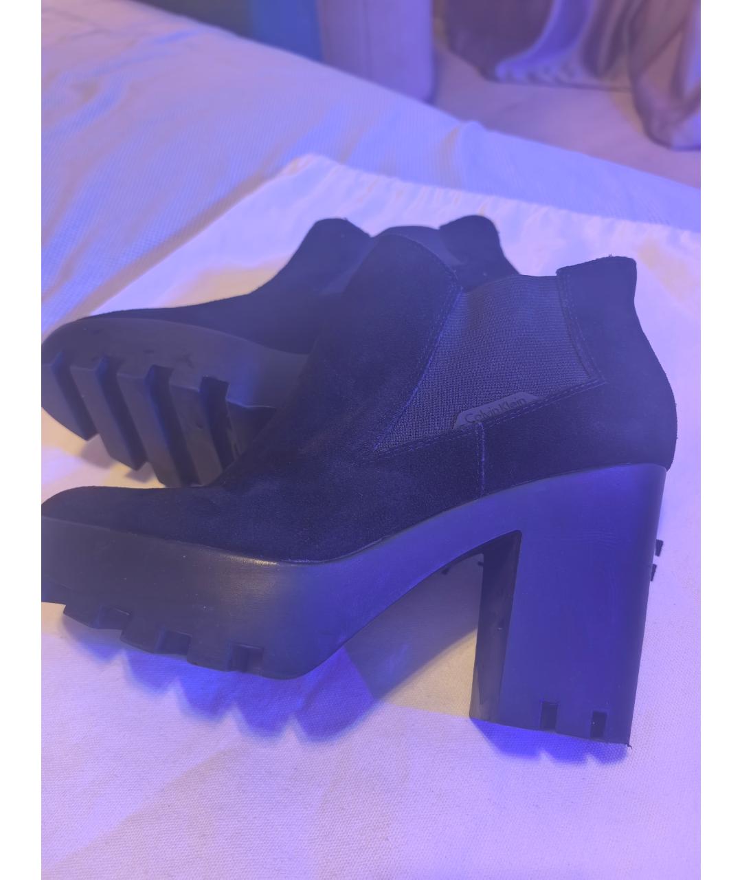 CALVIN KLEIN Черные замшевые ботильоны, фото 4