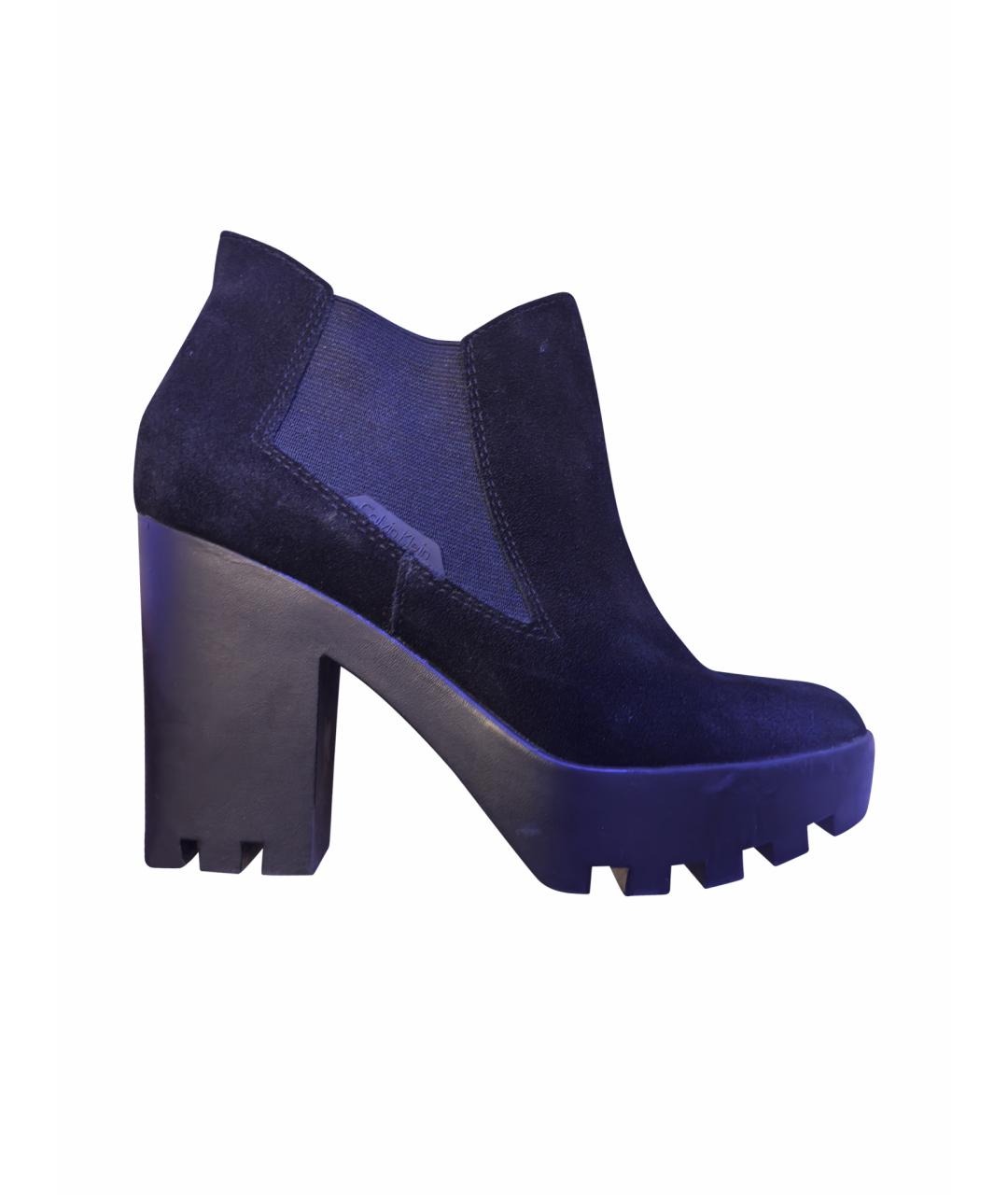 CALVIN KLEIN Черные замшевые ботильоны, фото 1