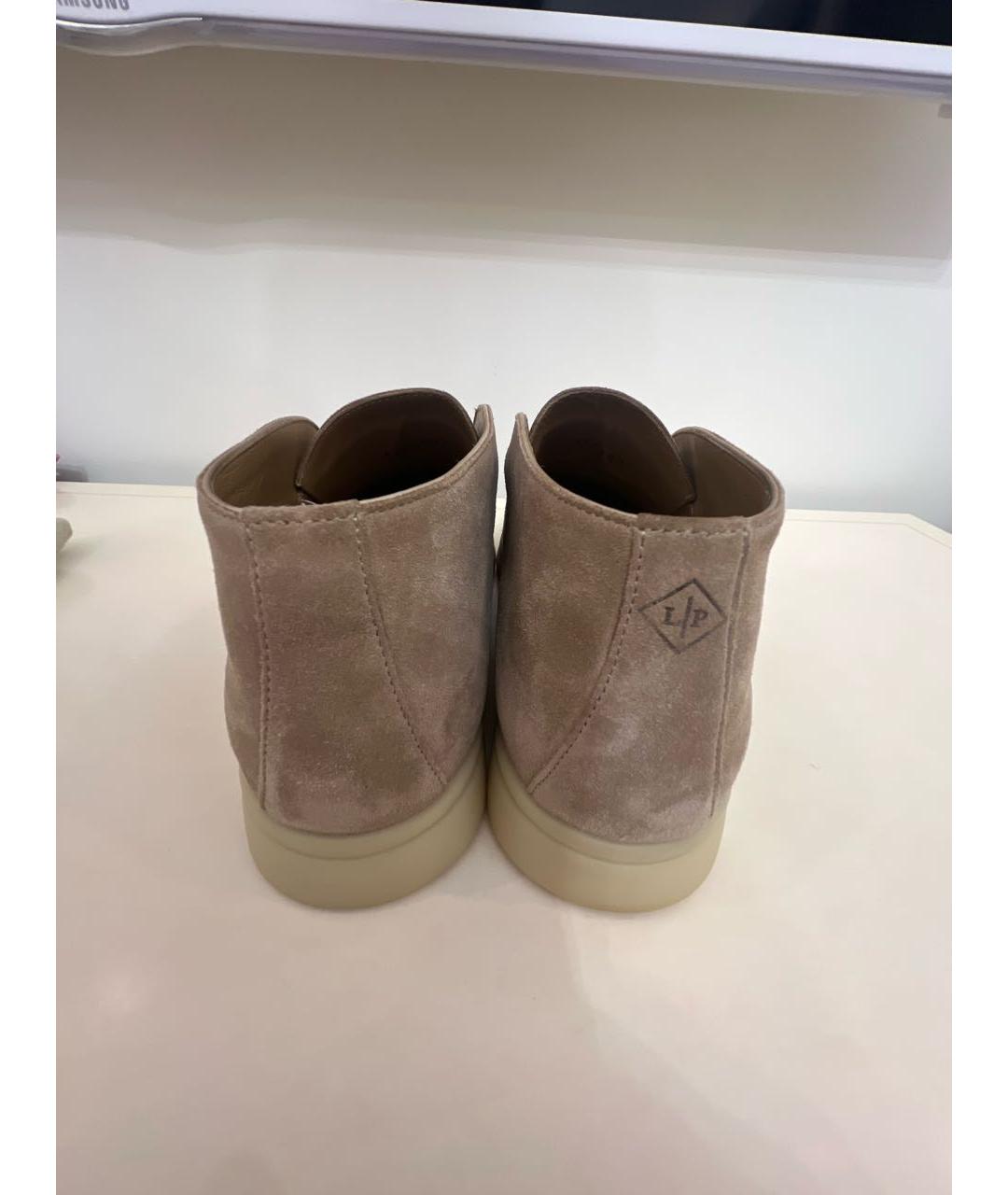 LORO PIANA Бежевые замшевые лоферы, фото 4