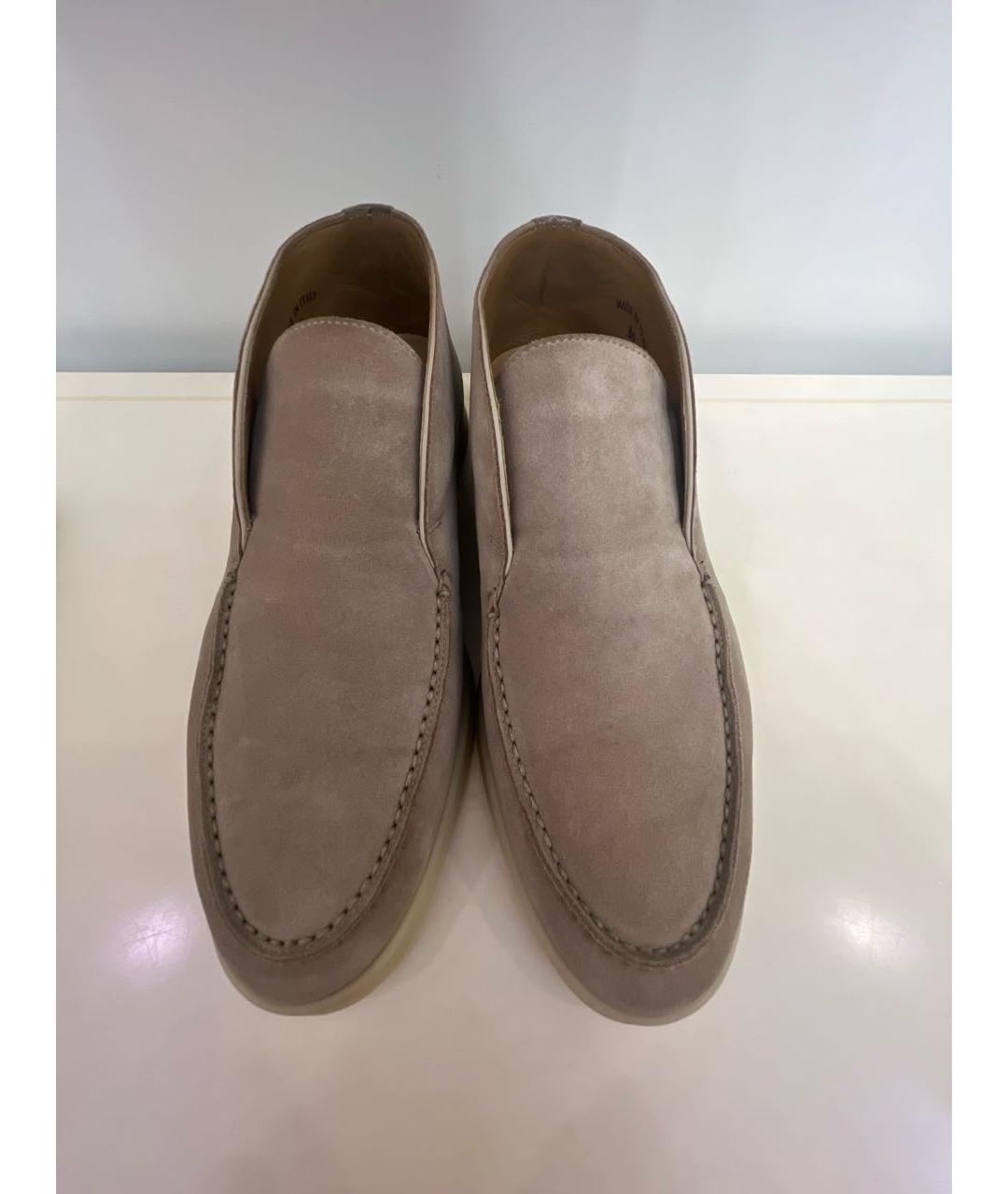 LORO PIANA Бежевые замшевые лоферы, фото 2