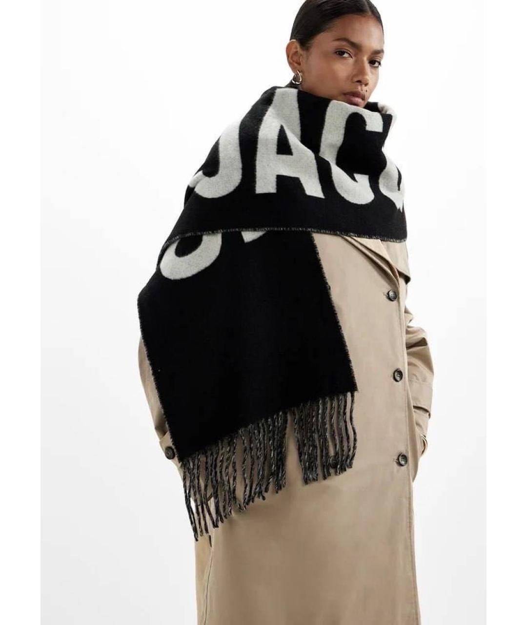 JACQUEMUS Черный шерстяной шарф, фото 3