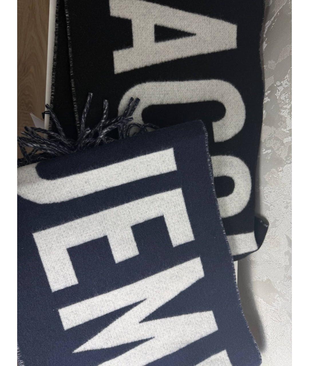 JACQUEMUS Черный шерстяной шарф, фото 2