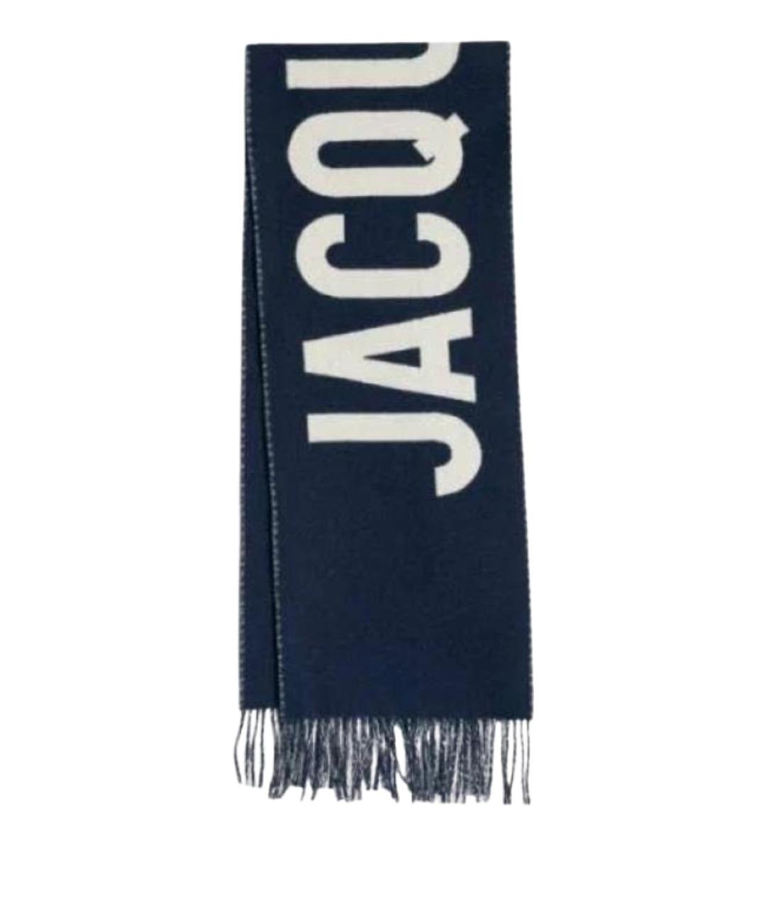 JACQUEMUS Темно-синий шерстяной шарф, фото 1