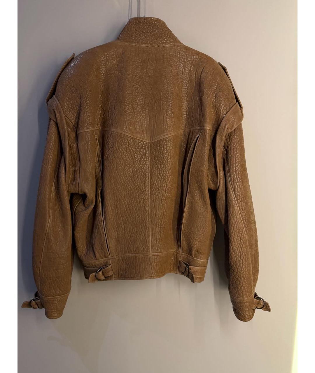 SAINT LAURENT Коричневая кожаная куртка, фото 2